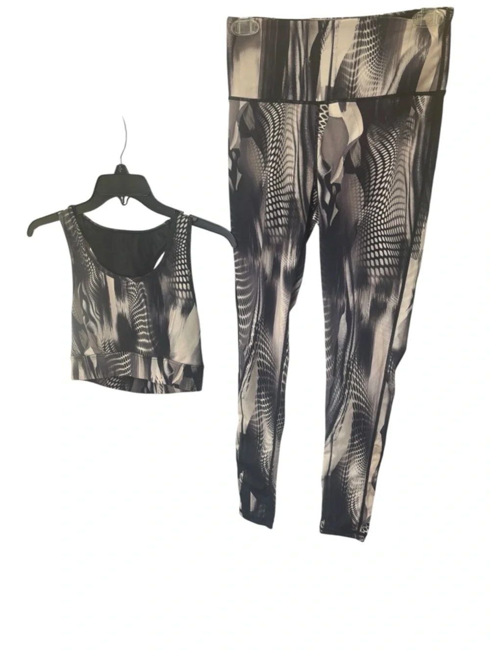 Mono B Black & Tan Printed High-Waist Leggings Small & Sports Bra Set Med Women - Picture 2 of 8